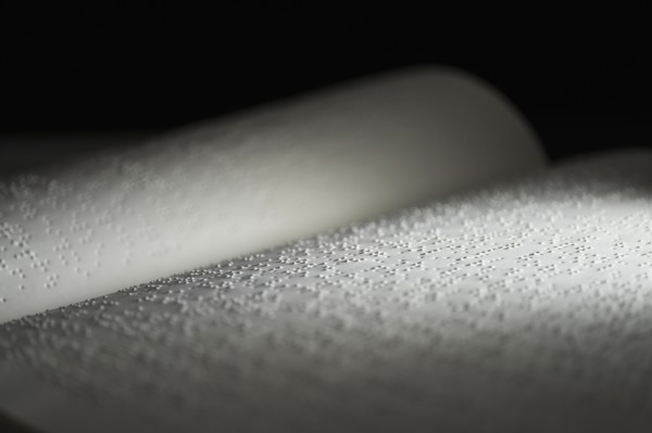 Book with Braille text.