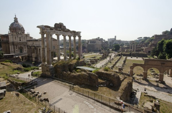 Italy, Rome, Clear sky over Roman Forum