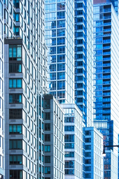 USA, New York, Glass office buildings