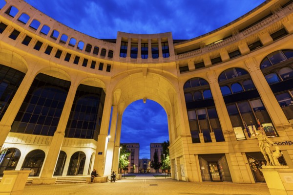 France, Occitanie, Montpellier, Modern architecture of Quartier Antigone