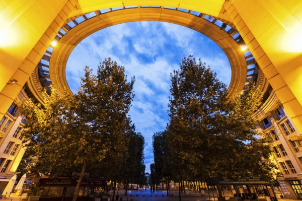 France, Occitanie, Montpellier, Modern architecture of Quartier Antigone