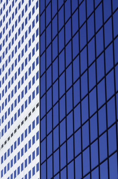 USA, Colorado, Denver, Detail of facade of modern office building