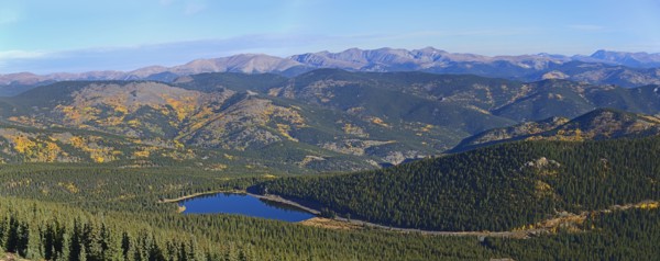 USA, Colorado, Scenic view of Echo lake from Mount Evans
