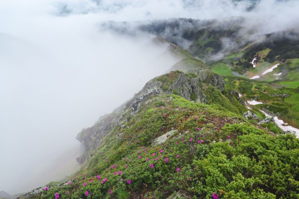 Ukraine, Zakarpattia, Rakhiv district, Carpathians, Maramures, Mountain landscape