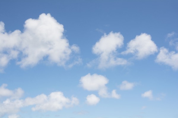 Cumulus clouds on blue sky