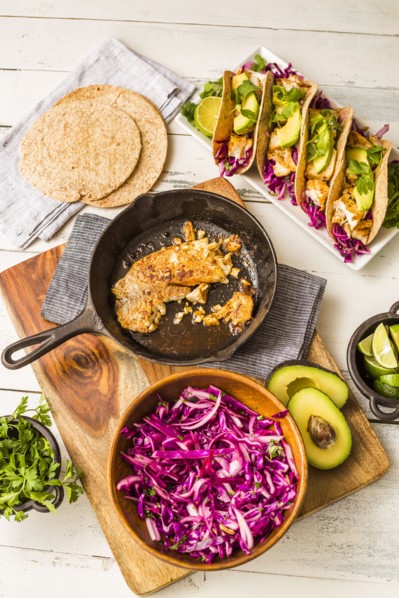 Fresh tortillas and ingredients