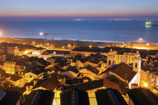 Portugal, Lisbon, Lisbon Old Town and Tagus River