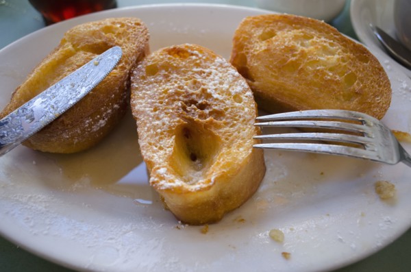 Plate with fresh french toasts
