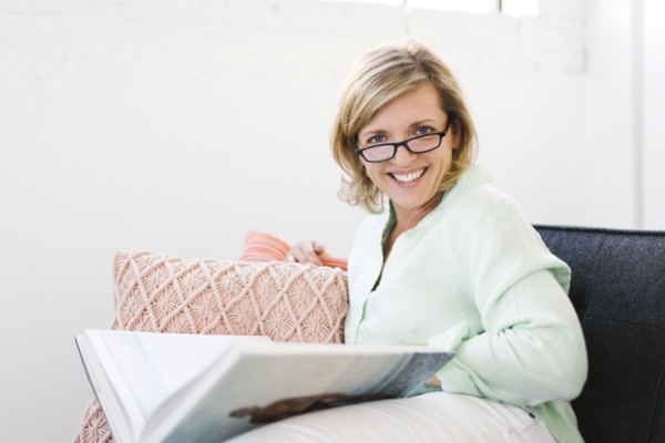 Portrait of Mature woman reading book