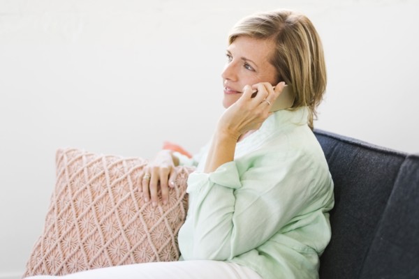 Mature woman using phone