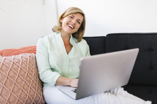 Portrait of Mature woman using computer
