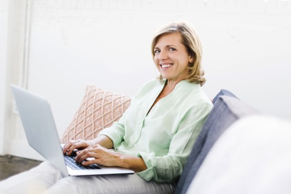 Portrait of Mature woman using computer