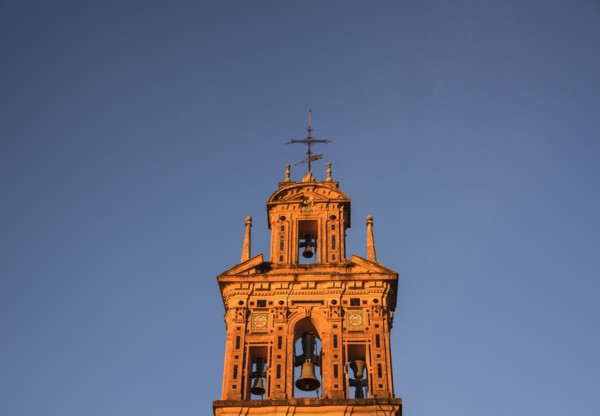 Spain, Andalusia, Seville, La Macarena, Bell tower of Santa Paula Monastery