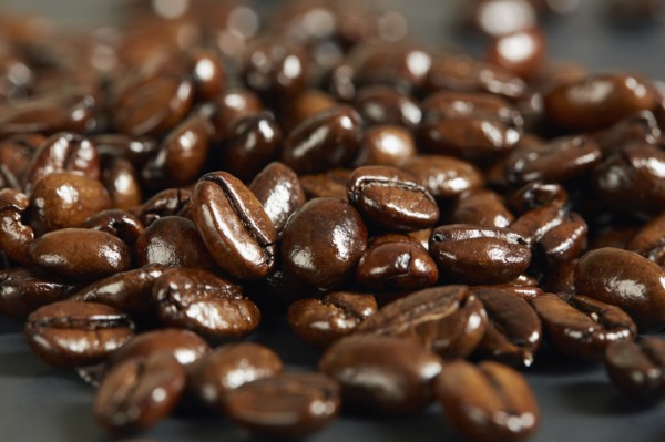 Close-up of roasted coffee beans