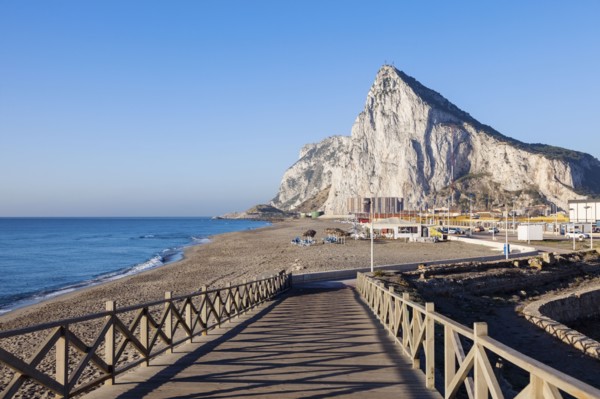 UK, Clear sky above Rock of Gibraltar