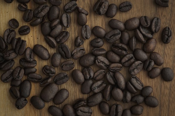 Coffee beans on table