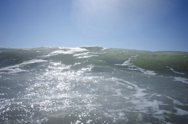 Waves on sunny day