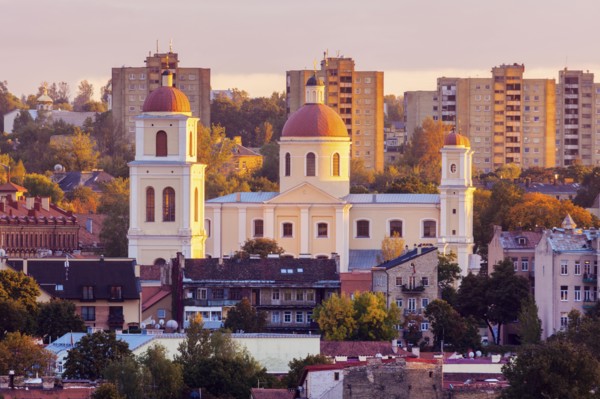 Vilnius, Lithuania, Cityscape at sunrise