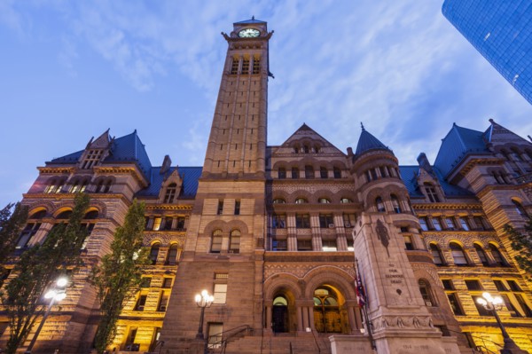 Canada, Ontario, Toronto, Old City Hall at dusk