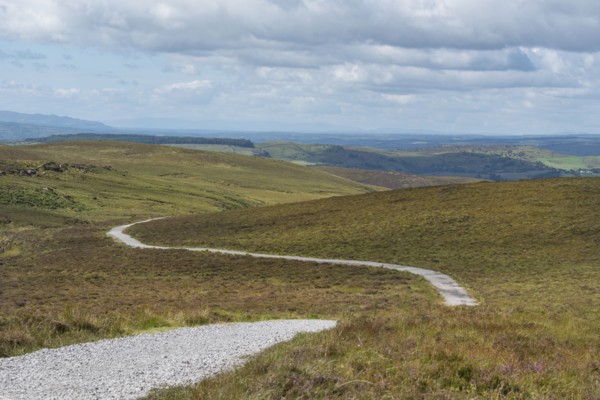 Ireland, Cavan County, Cuilcagh Mountain Park, Winding road