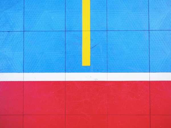 Empty basketball court