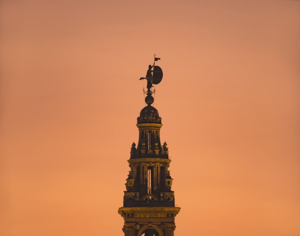 Spain, Seville, Silhouette of Giralda tower