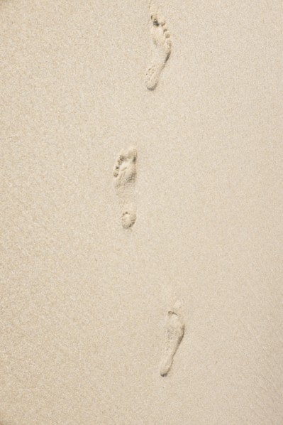 Footprints on sand