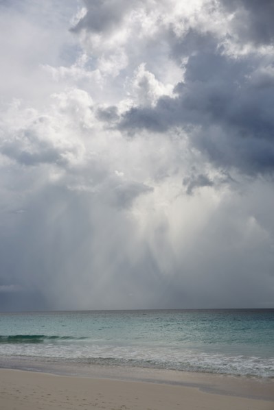 Beach under overcast sky