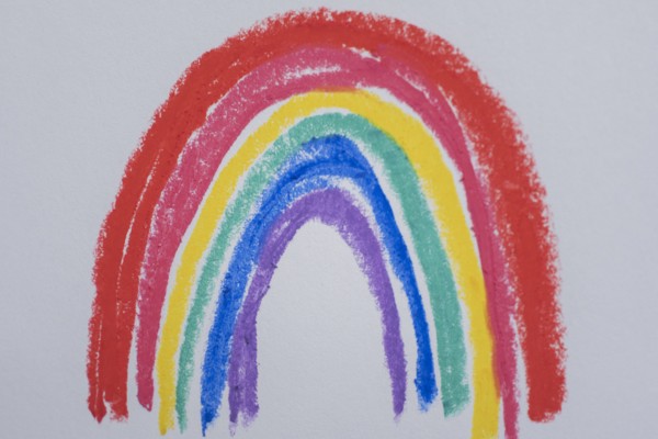 Child's drawing of rainbow