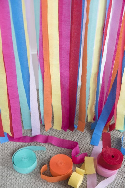 Colorful paper streamers