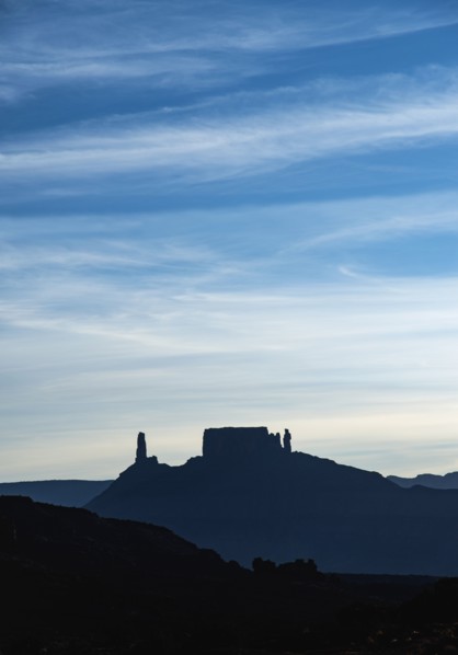 Silhouette of buttes in Arches National Park, Utah