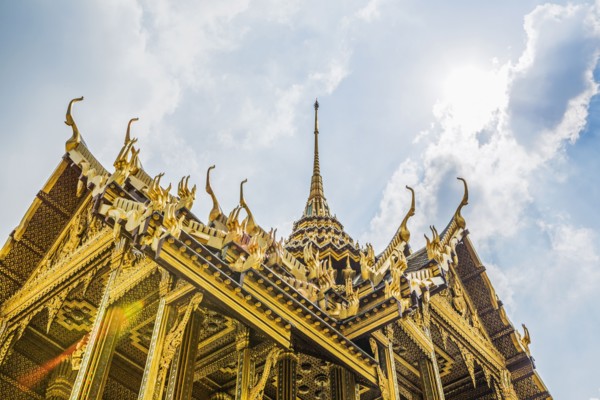 Low angle view of Wat Phra Kaew in Bangkok, Thailand