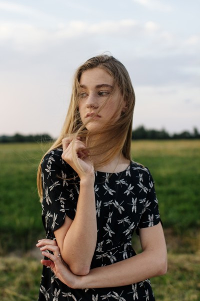 Young woman on farm