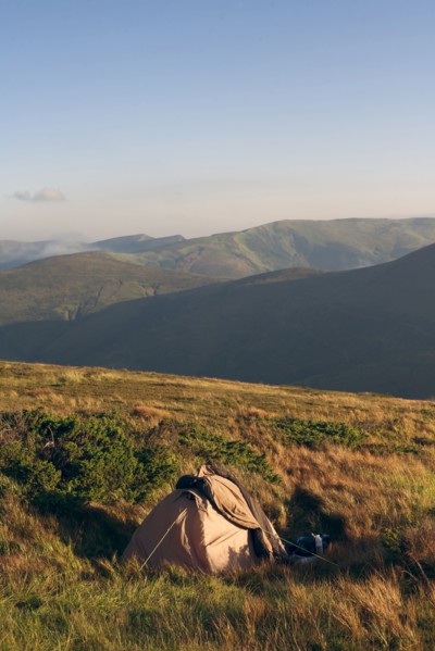 Tent in the Carpathian Mountain Range