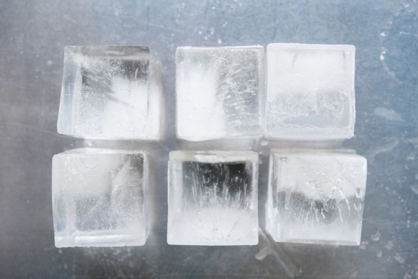 Ice cubes in rows