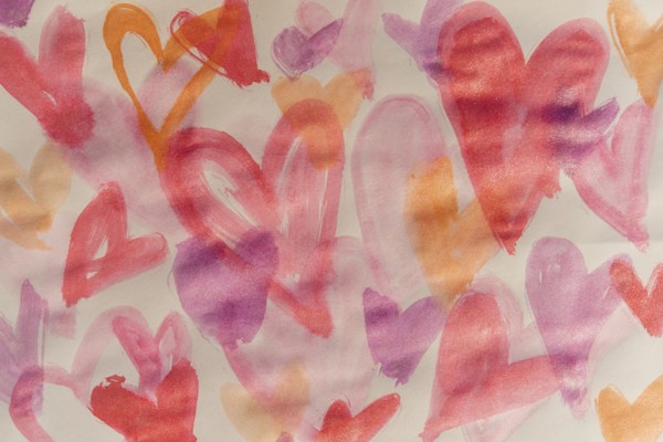 Watercolor painting of hearts