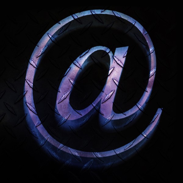 Illustration of silver @ symbol
