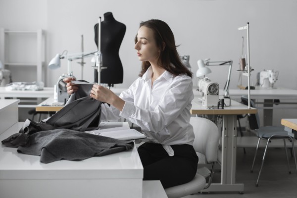 Fashion designer working in studio