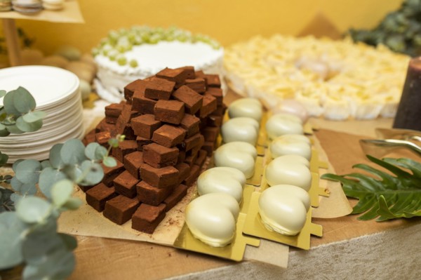 Chocolates on table