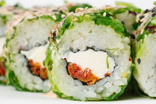 Sushi with seaweed and cream cheese