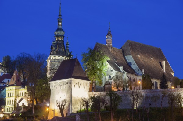Old town at night in Sighisoara