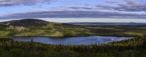 Panorama of Eagle Lake in Acadia National Park