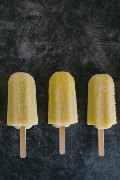 Row of lemon ice pops