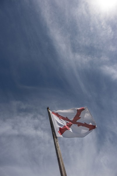 Cross of Burgundy flag at Castillo de San Marcos in St. Augustine