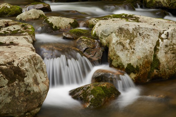 River flow over rocks