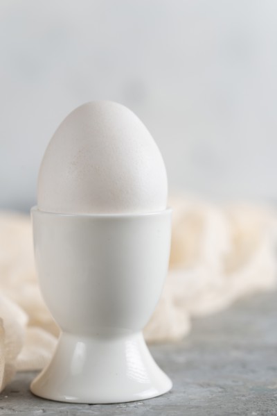 Boiled egg in egg cup