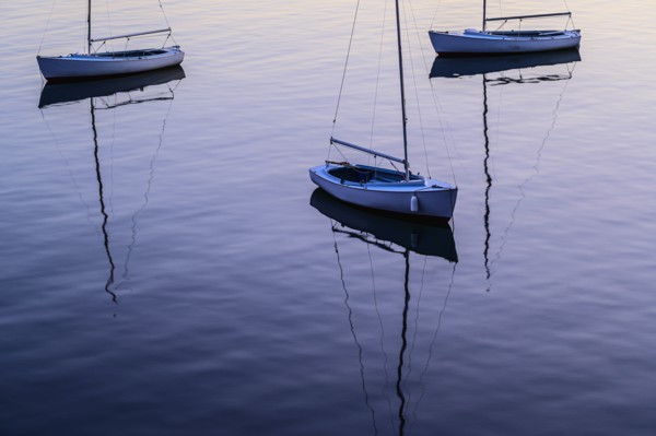 Yachts at sunset in Seal Harbor, Mount Desert Island, USA