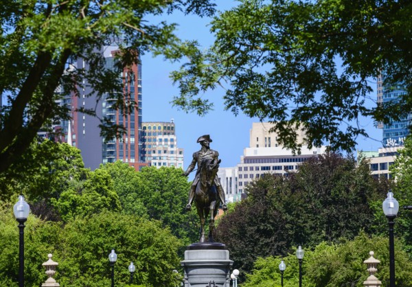 Statue of George Washington in Boston Public Garden, Boston, USA