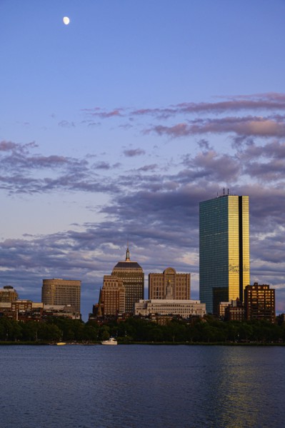 City skyline at sunset in Boston, Massachusetts, USA