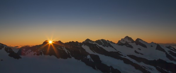 Bernese Oberland at sunrise in Canton of Bern, Switzerland